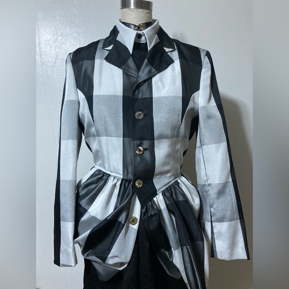 Comme des Garcons Jackets & Blazers - Impeccable CDG asymmetrical gingham bubble blazer